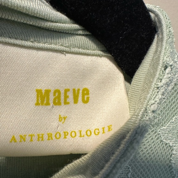 Anthropologie Maeve Mock Neck Lace Mini Dress in Moss Green - Picture 7 of 10